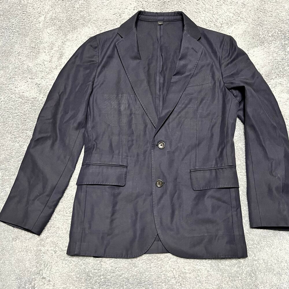 J Crew Mens Ludlow American Woolen Company Wool Blend Suit Blazer Navi Blue 36S
